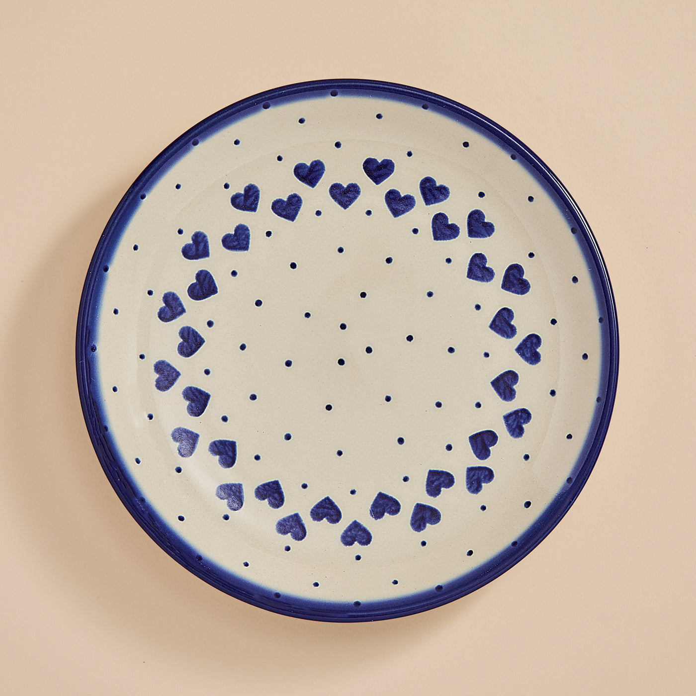 Polish Pottery Hearts & Dots Small Plate