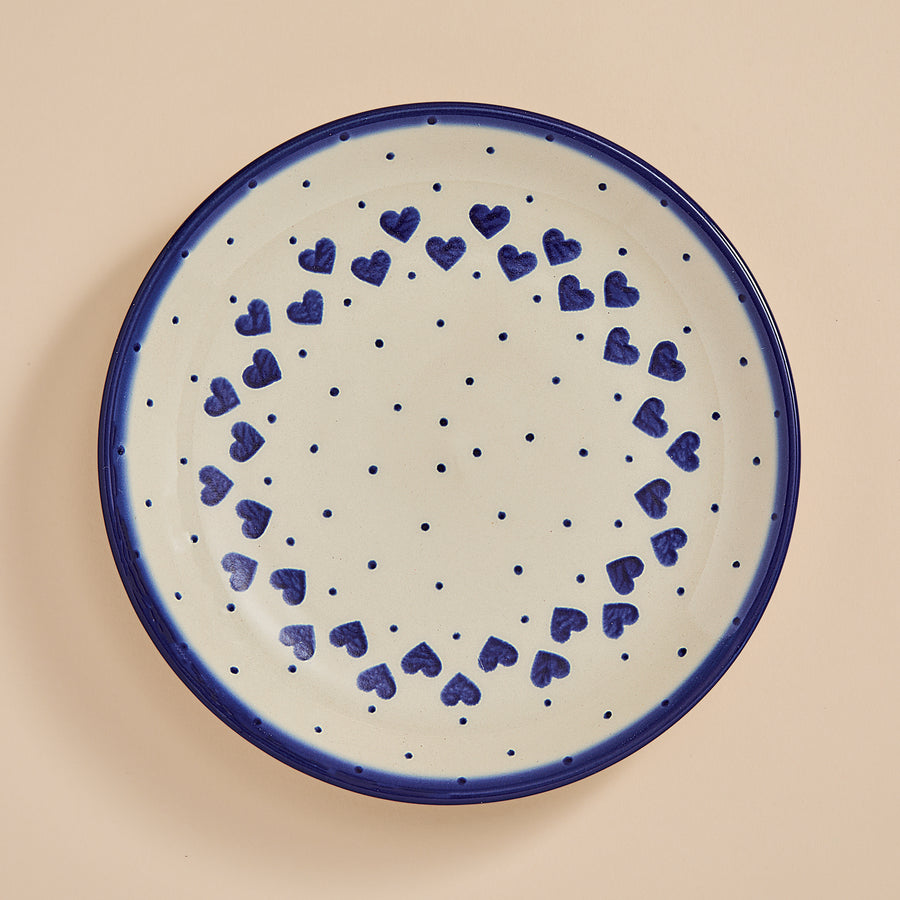 Polish Pottery Hearts & Dots Small Plate