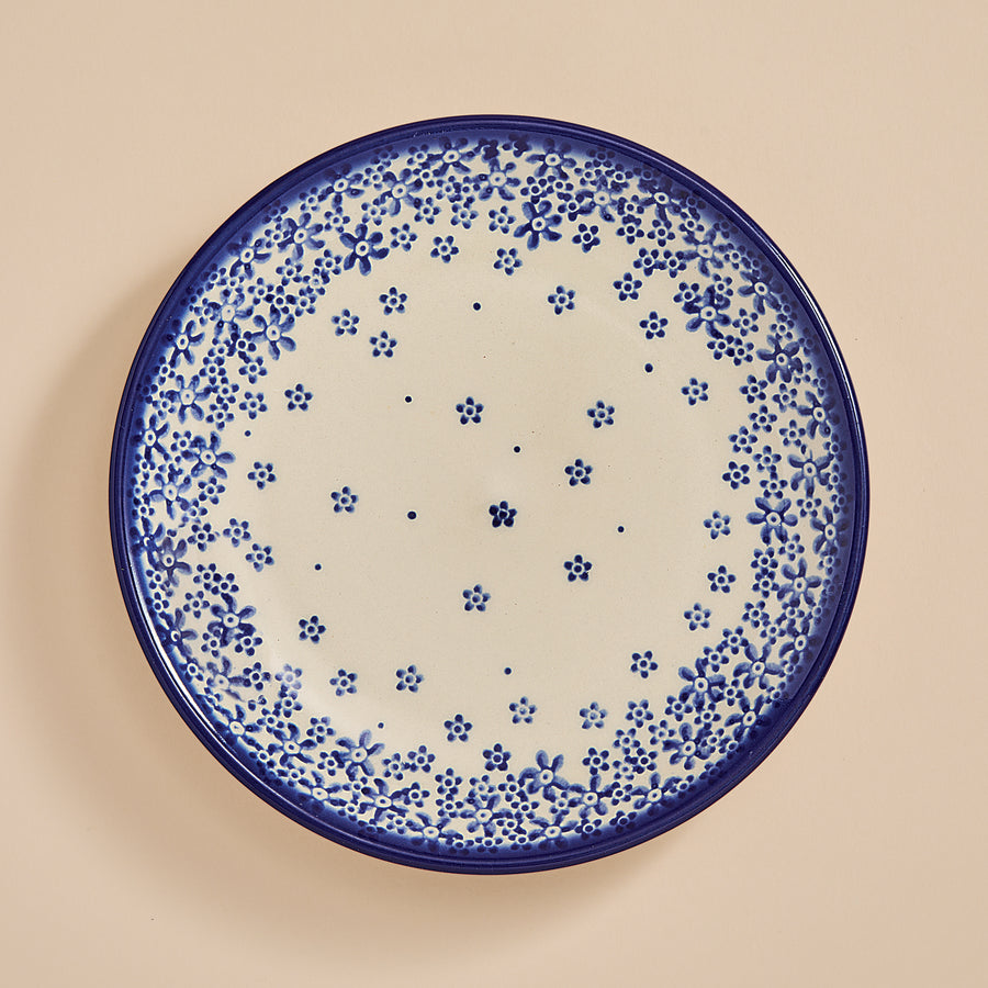Polish Pottery Ditsy Blue Floral Small Plate