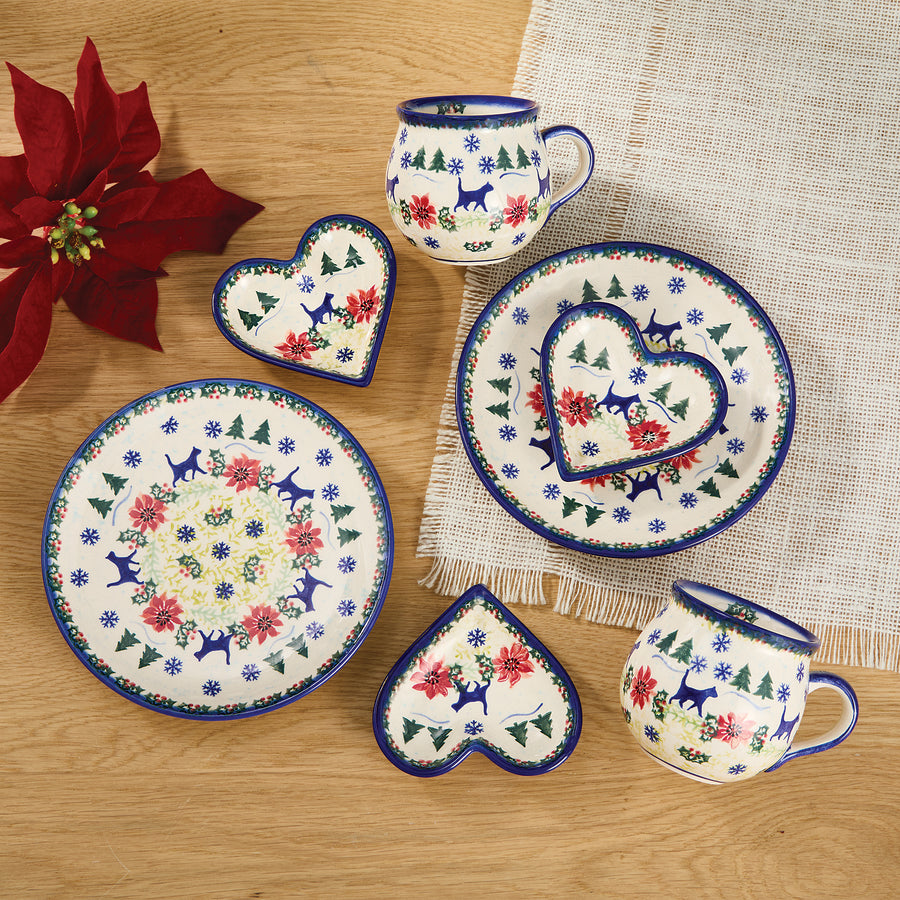 Polish Pottery Festive Felines Mug & Plate Set