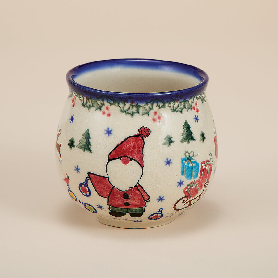 Polish Pottery Holly Jolly Bubble Mug, 11oz.