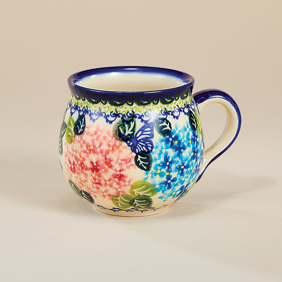 Polish Pottery Hydrangea Haven Bubble Mug, 11oz.