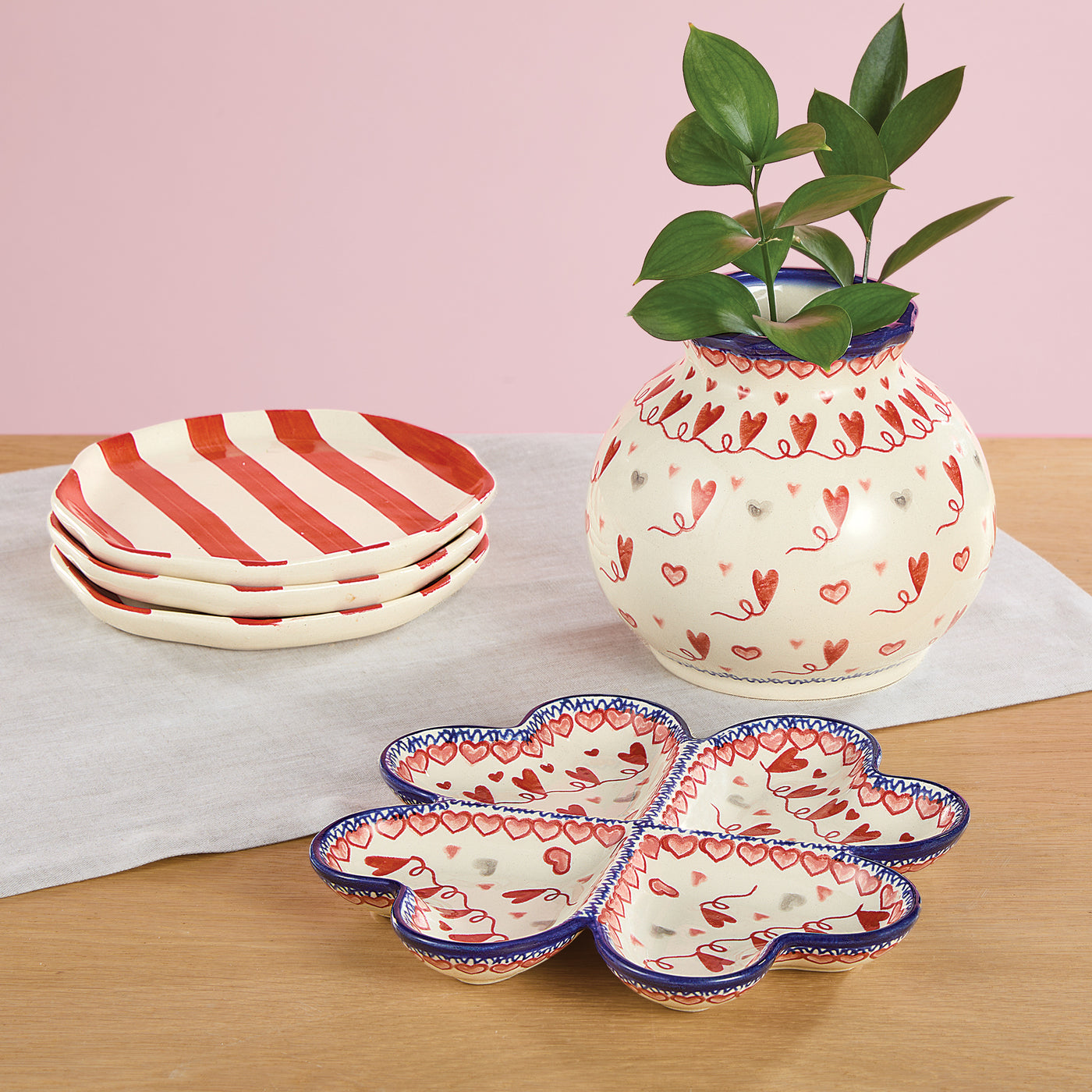 Polish Pottery Follow Your Hearts Sectioned Plate