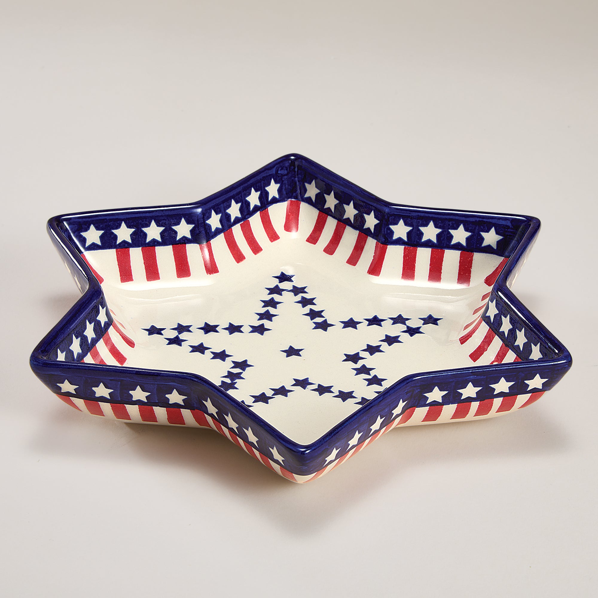 Polish Pottery Star Spangled Serving Plate