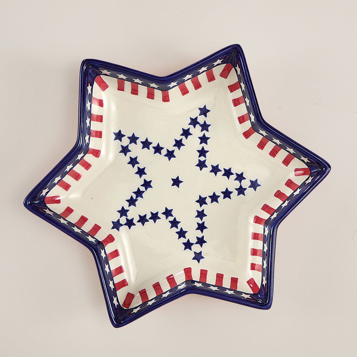 Polish Pottery Star Spangled Serving Plate