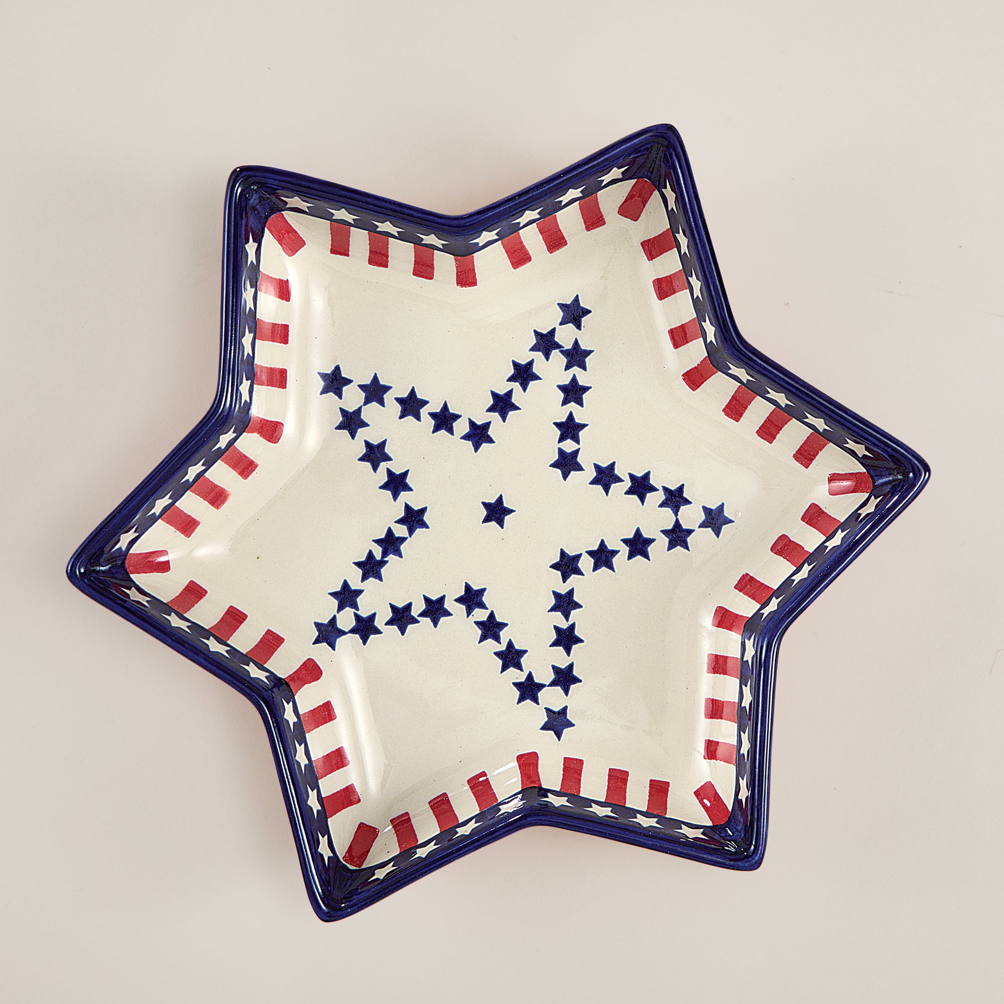 Polish Pottery Star Spangled Serving Plate