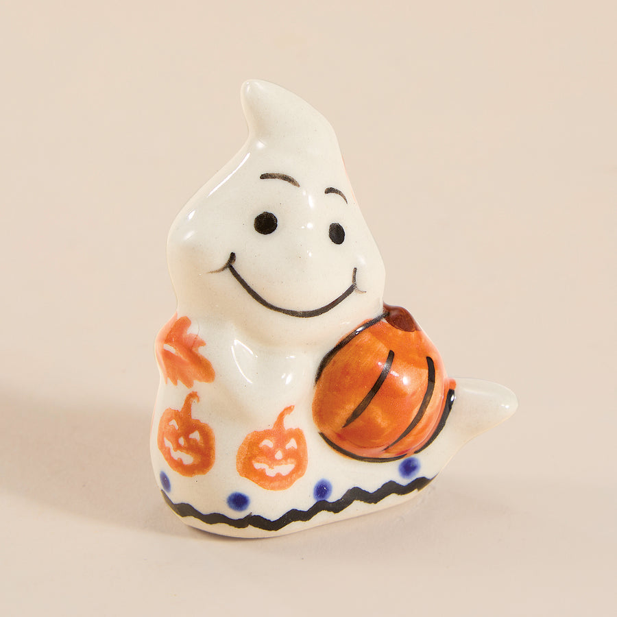 Polish Pottery Black Cat Hollow Small Ghost Figurine (Preorder)