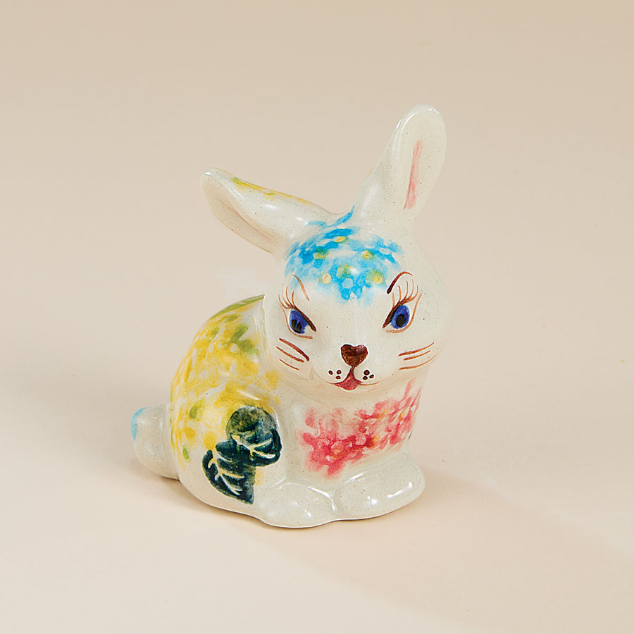 Polish Pottery Hydrangea Haven Lop-Earred Bunny Figurine (Preorder)