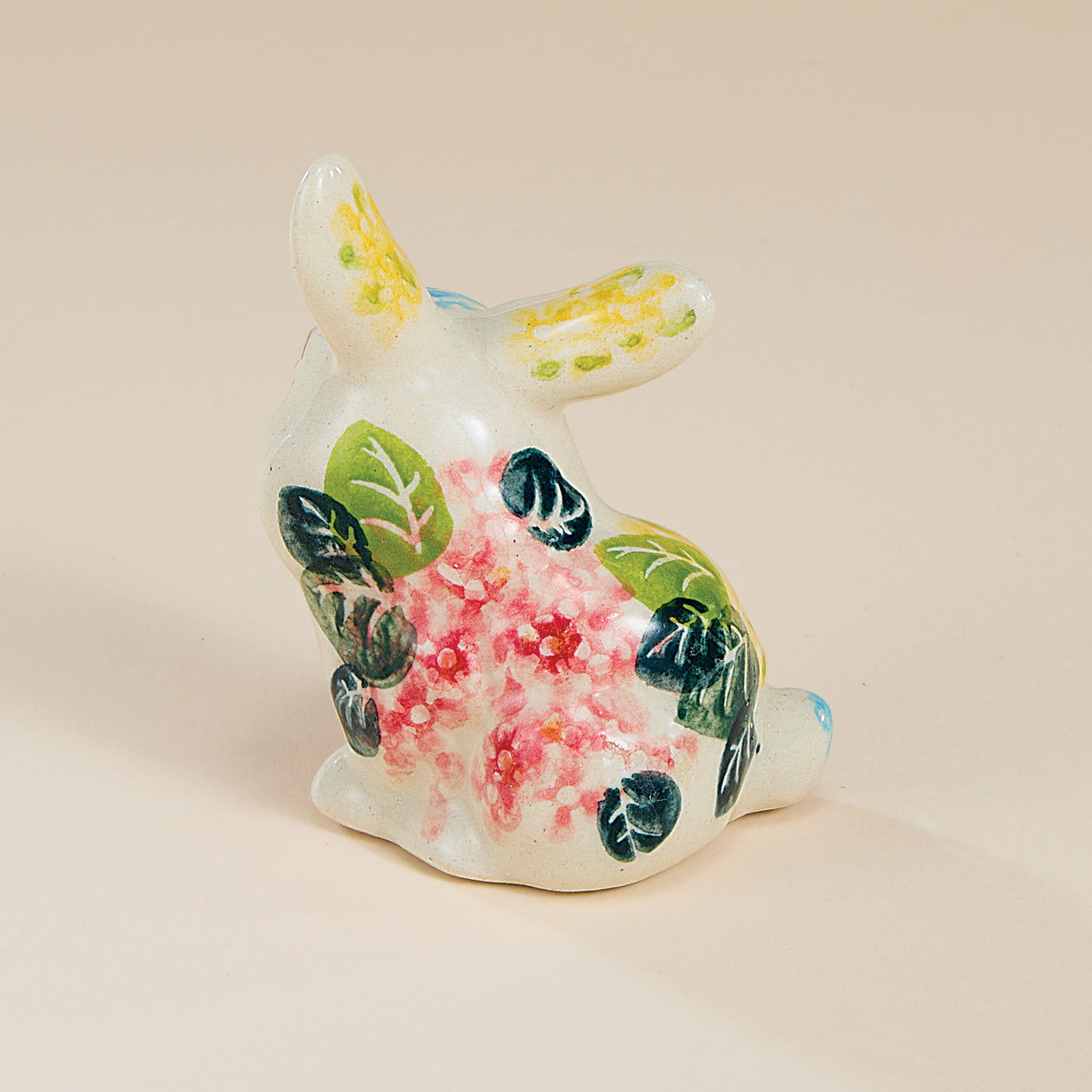 Polish Pottery Hydrangea Haven Small Bunny Figurine