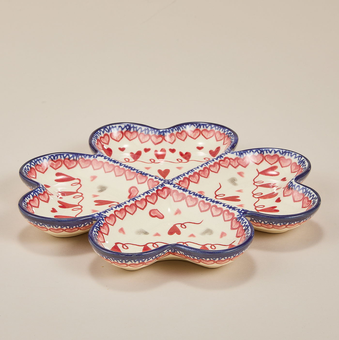 Polish Pottery Follow Your Hearts Sectioned Plate