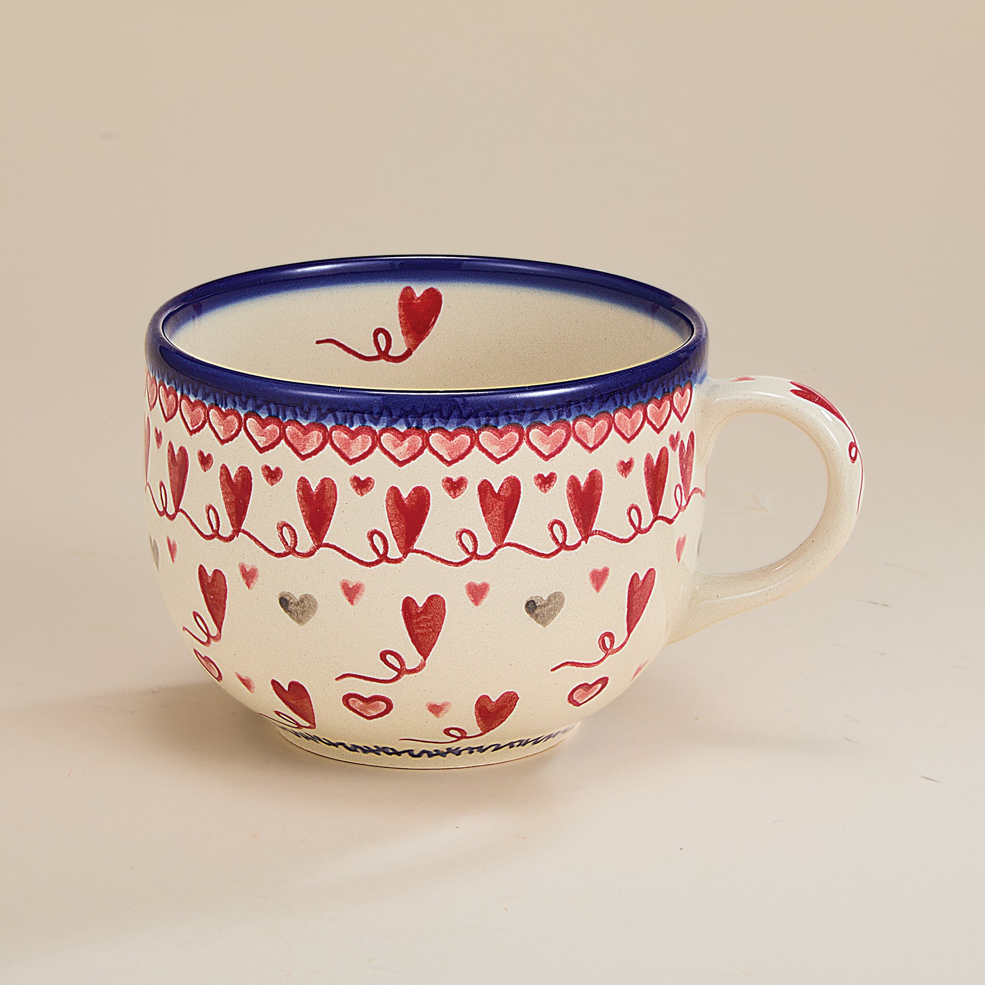 Polish Pottery Follow Your Hearts Jumbo Mug