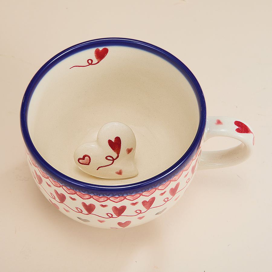 Polish Pottery Follow Your Hearts Jumbo Mug