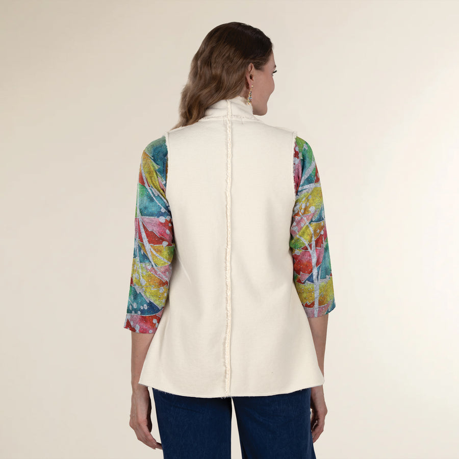 Cozy White Sherpa Open Front Vest