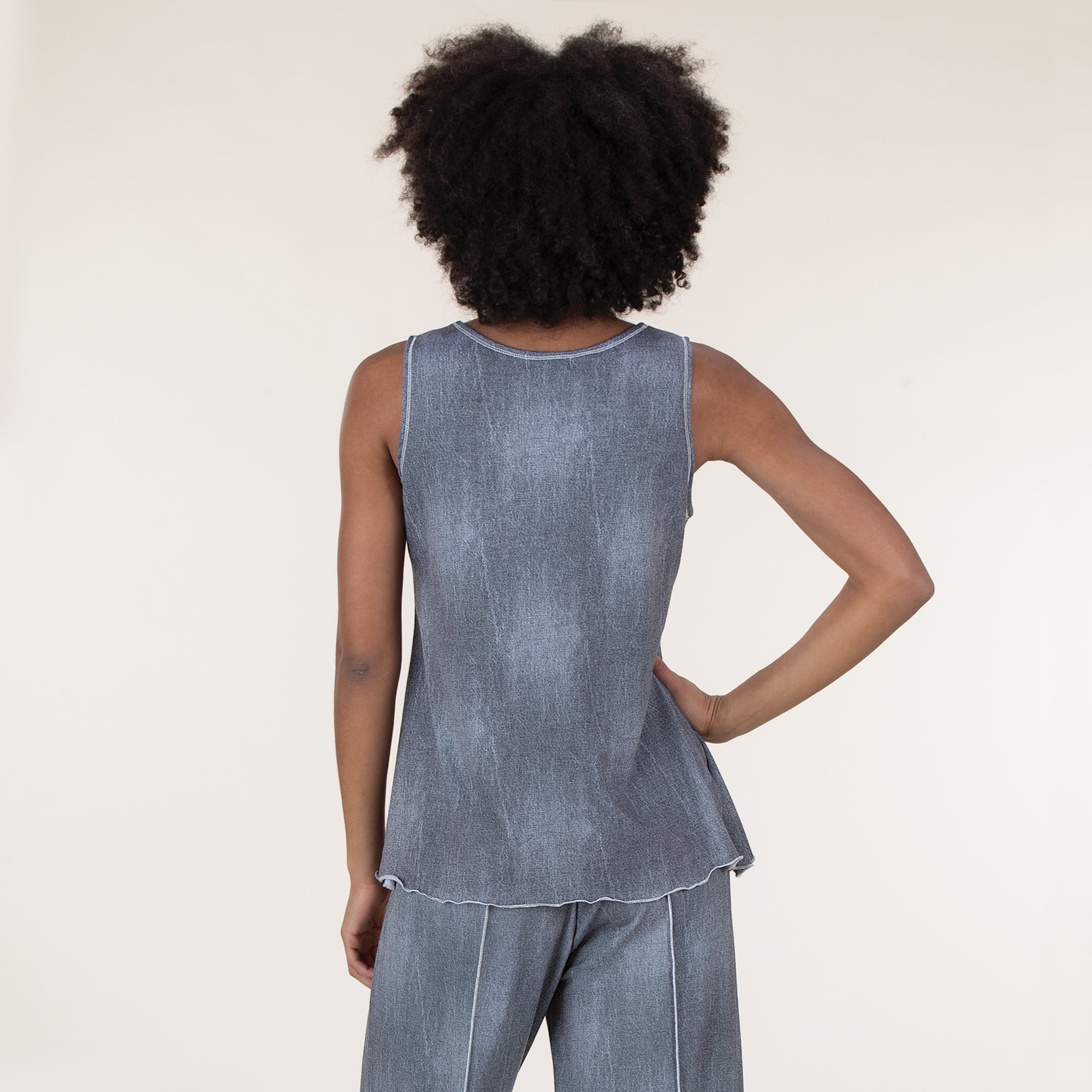 Silver Denim Tank Top