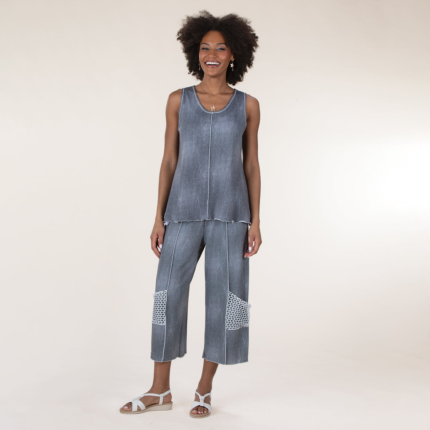Silver Denim Tank Top