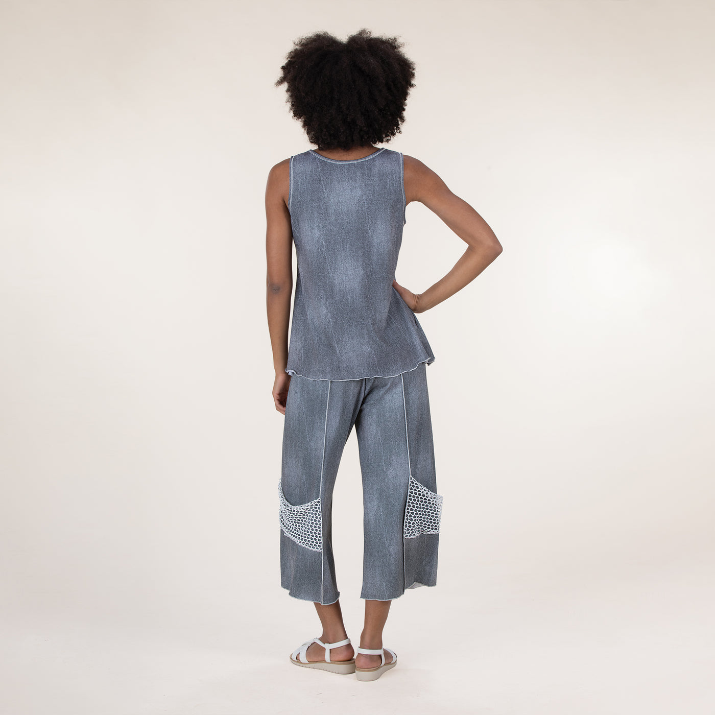 Silver Denim Tank Top