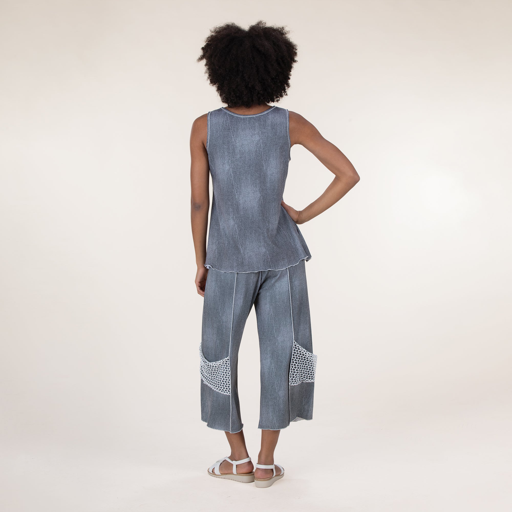 Silver Denim Tank Top