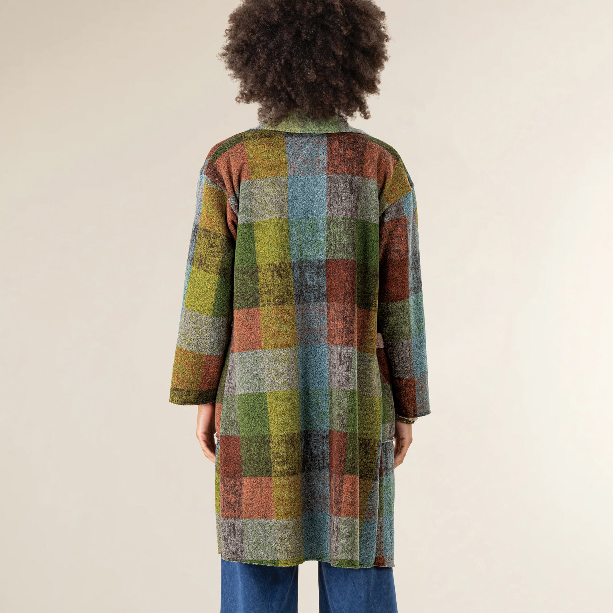 Cozy Plaid Open Front Jacket