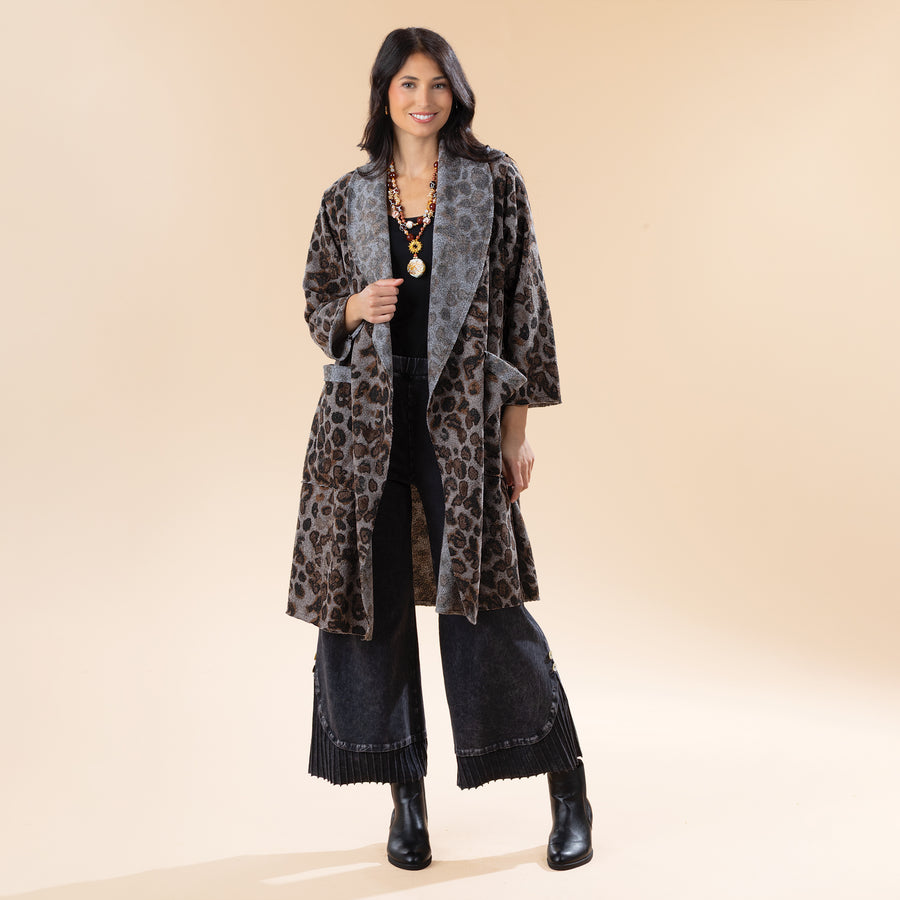 Charming Cheetah Open Front Jacket