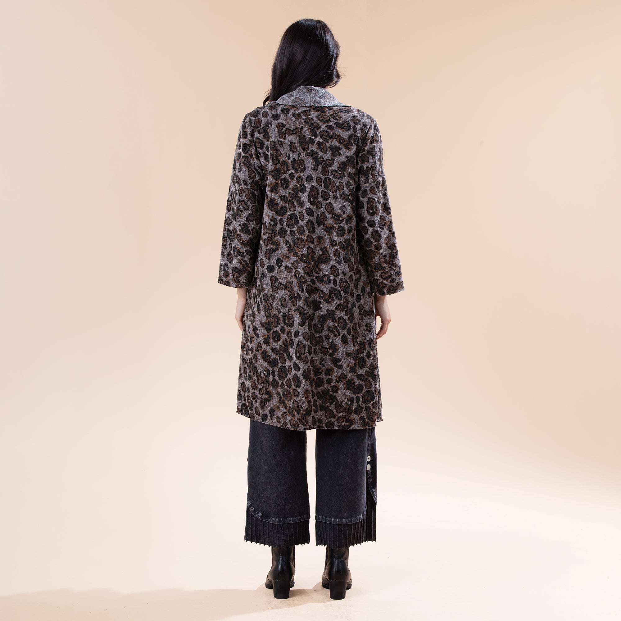 Charming Cheetah Open Front Jacket