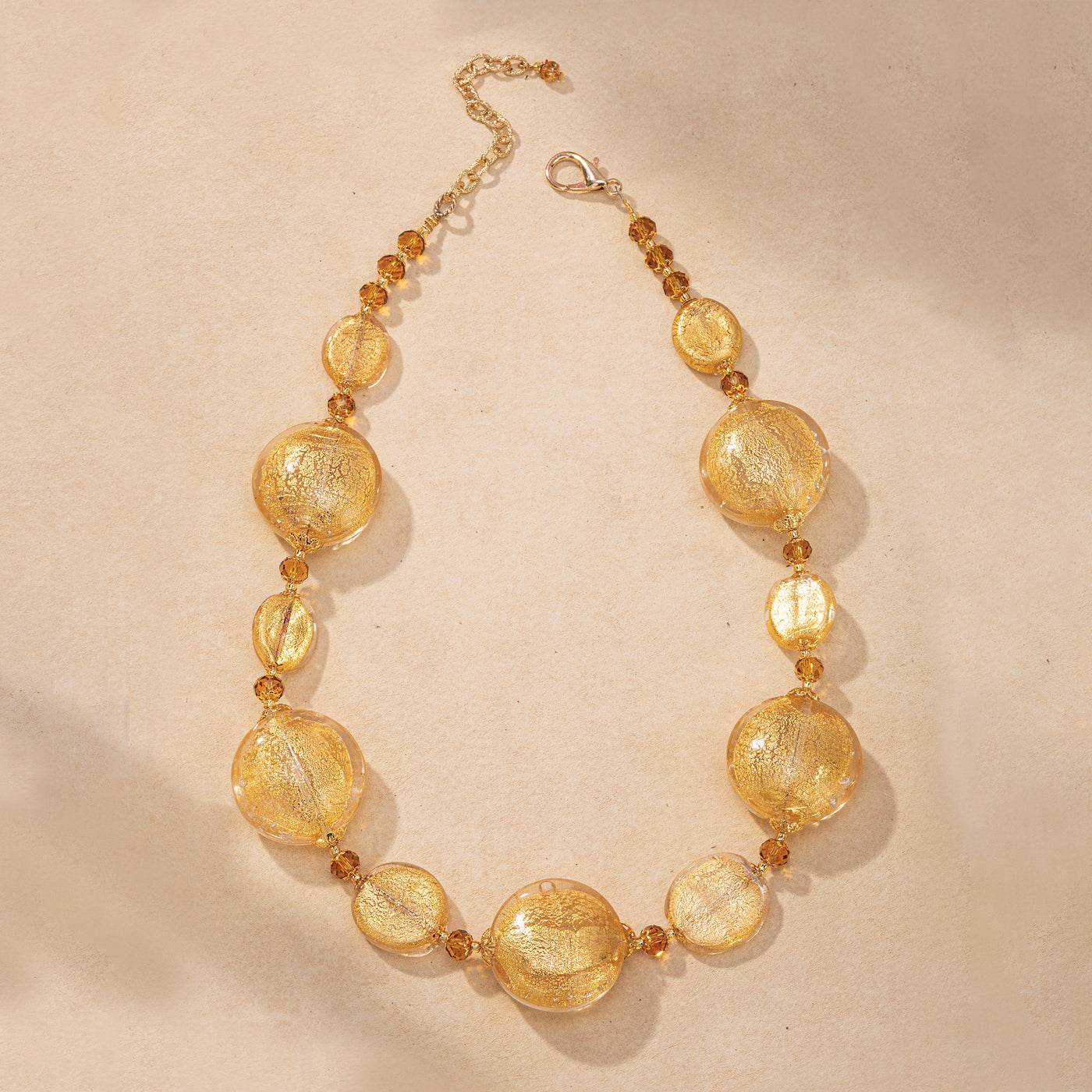 Murano Glass Cerchi Dorati Statement Necklace