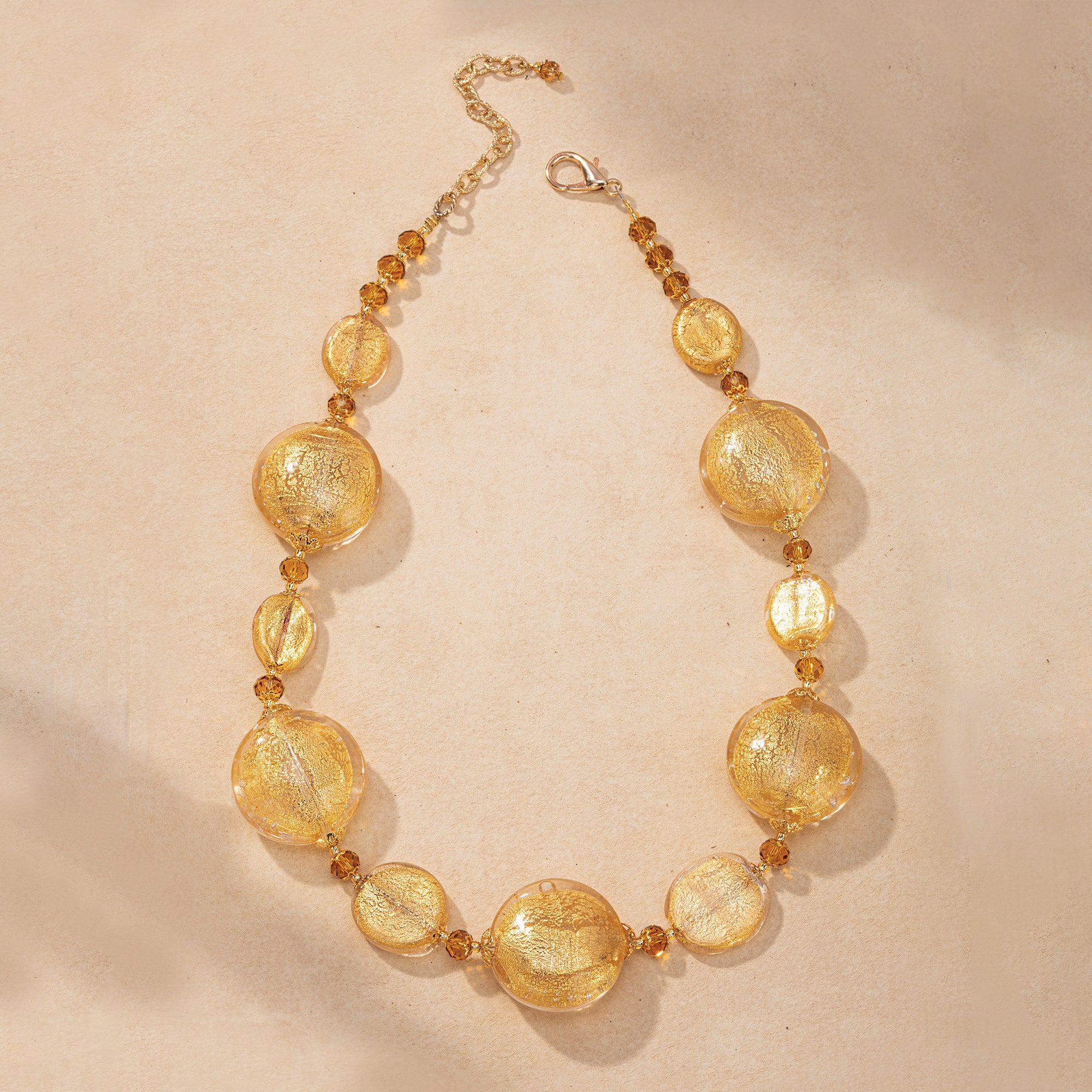 Murano Glass Cerchi Dorati Statement Necklace