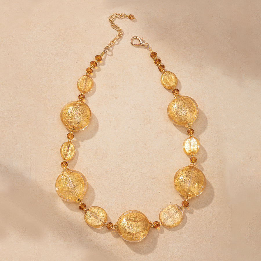 Murano Glass Cerchi Dorati Statement Necklace