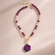 Murano Glass & Opulent Agate Pendant Necklace (Preorder)