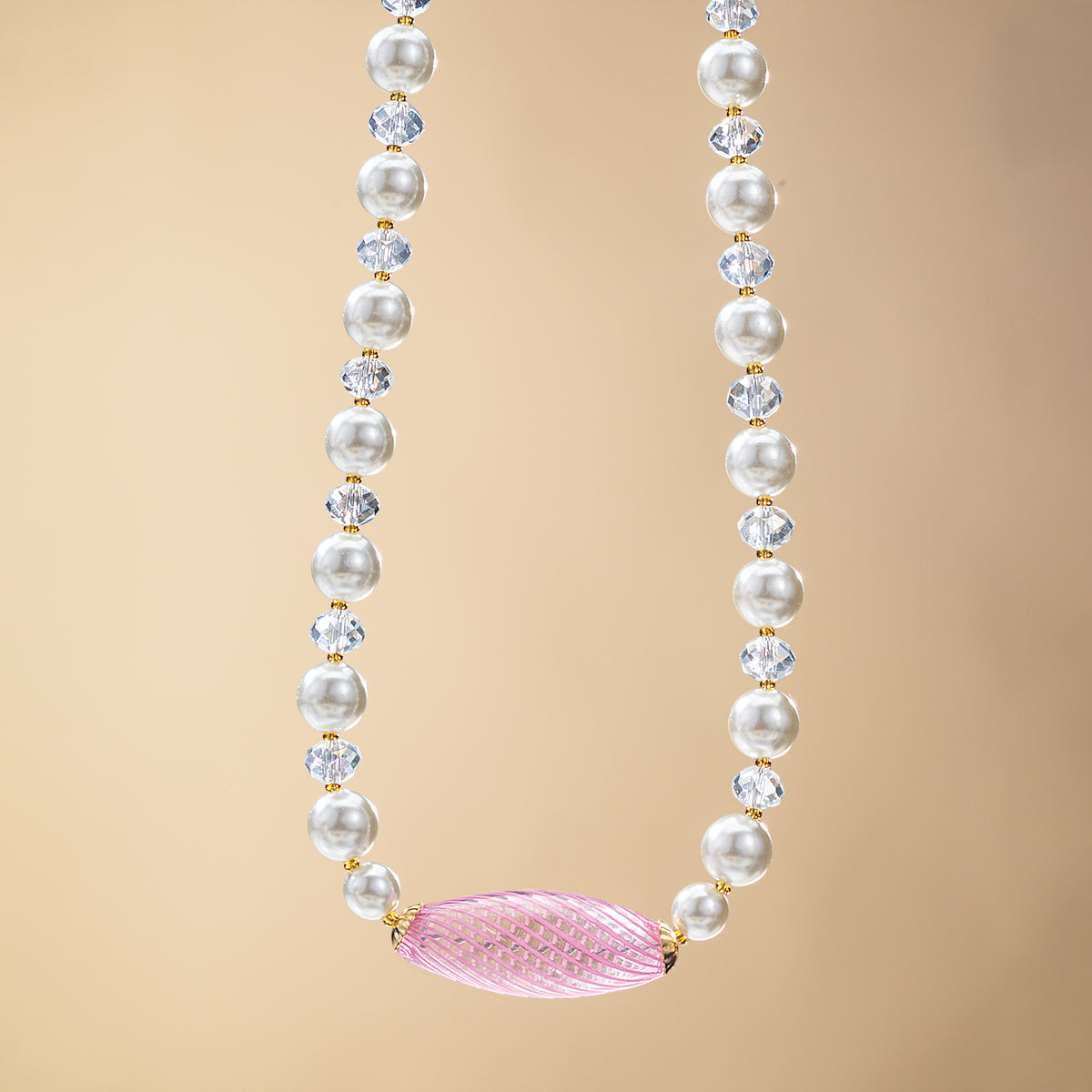 Murano Glass Peppermint Pearl Necklace (Preorder)