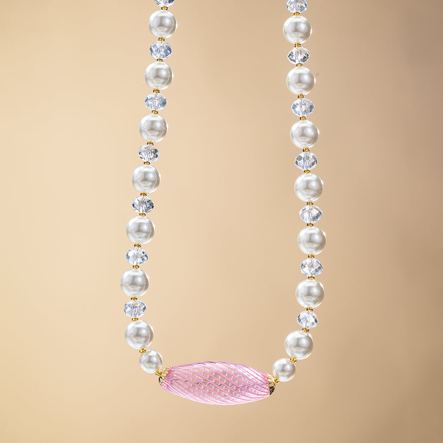 Murano Glass Peppermint Pearl Necklace (Preorder)