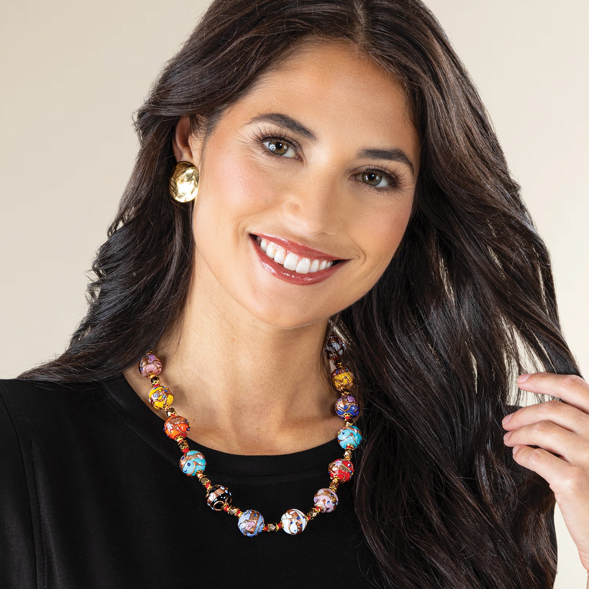 Murano Glass Pastel Rainbow Necklace