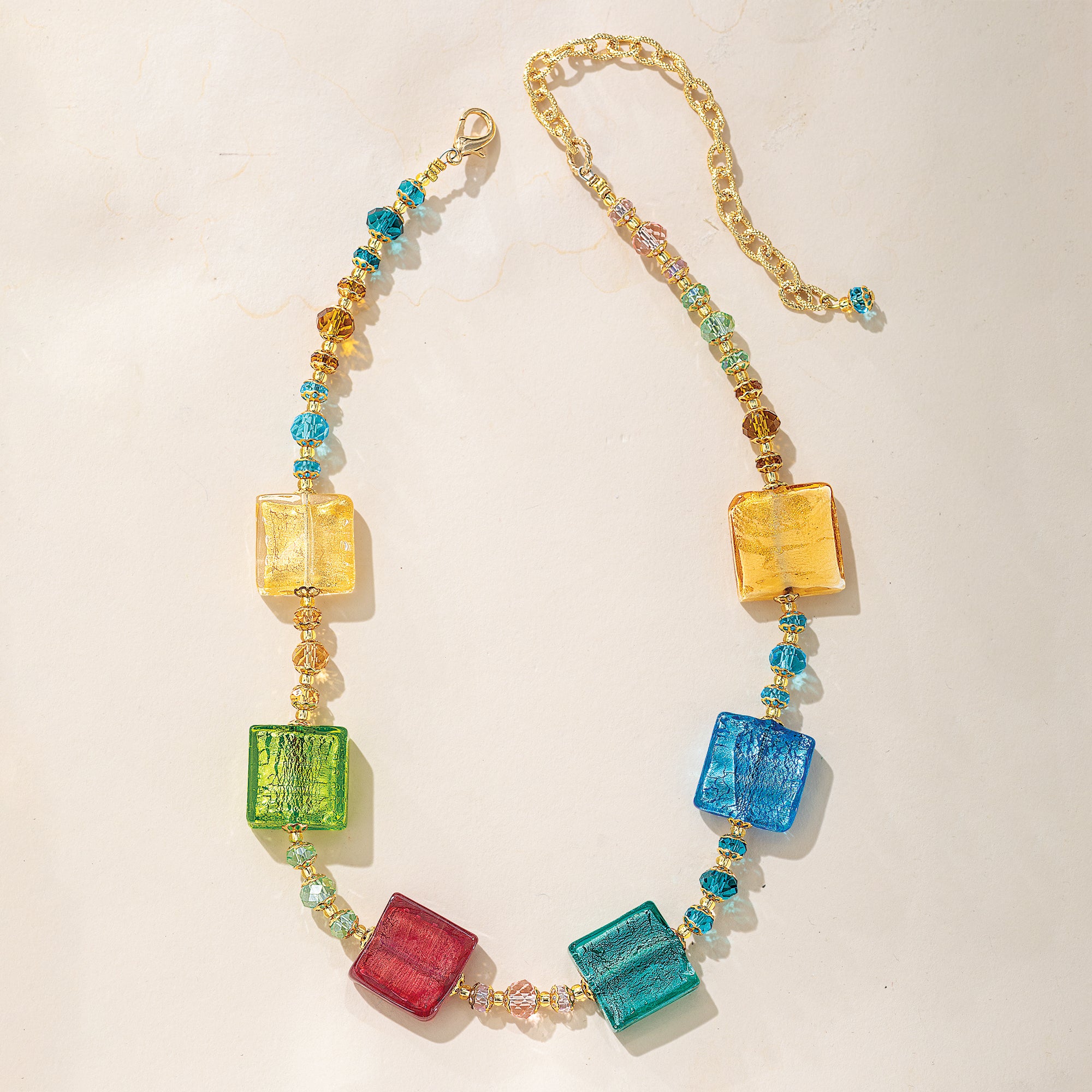Murano Glass Riviera Squares Necklace