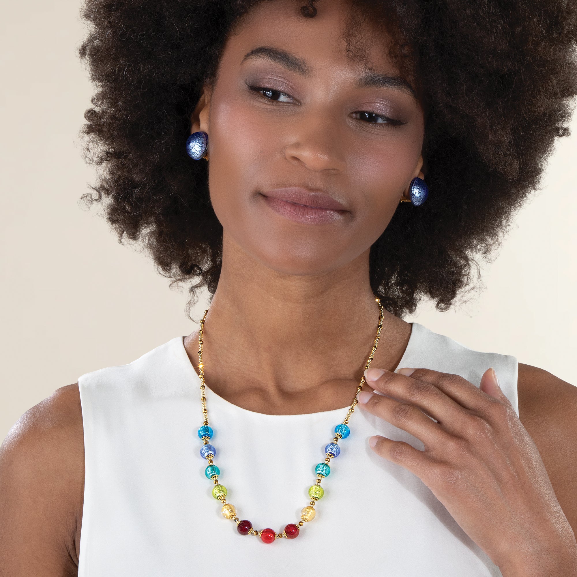 Murano Glass Rainbow & Storm Necklace