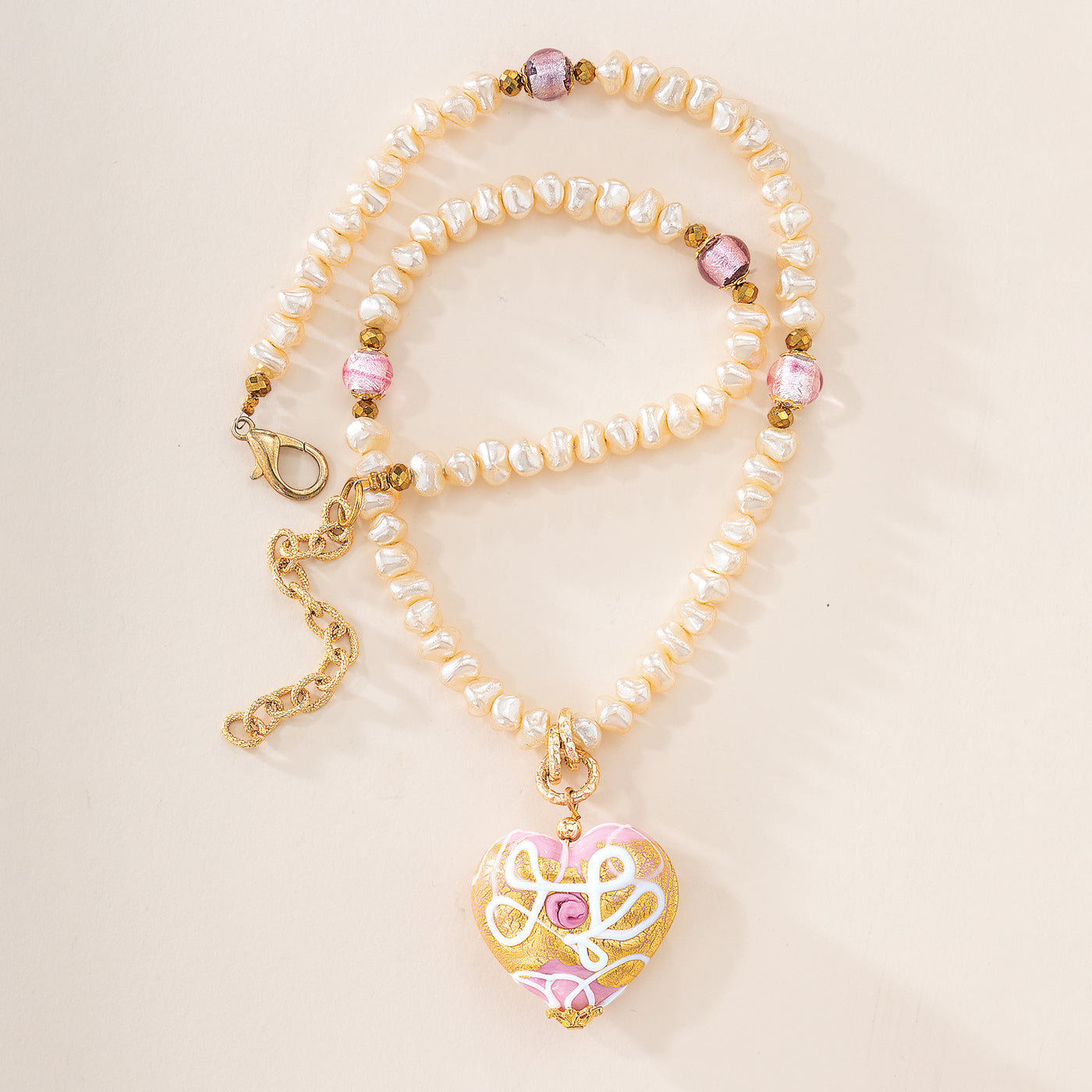 Murano Glass Amore Rosa Necklace