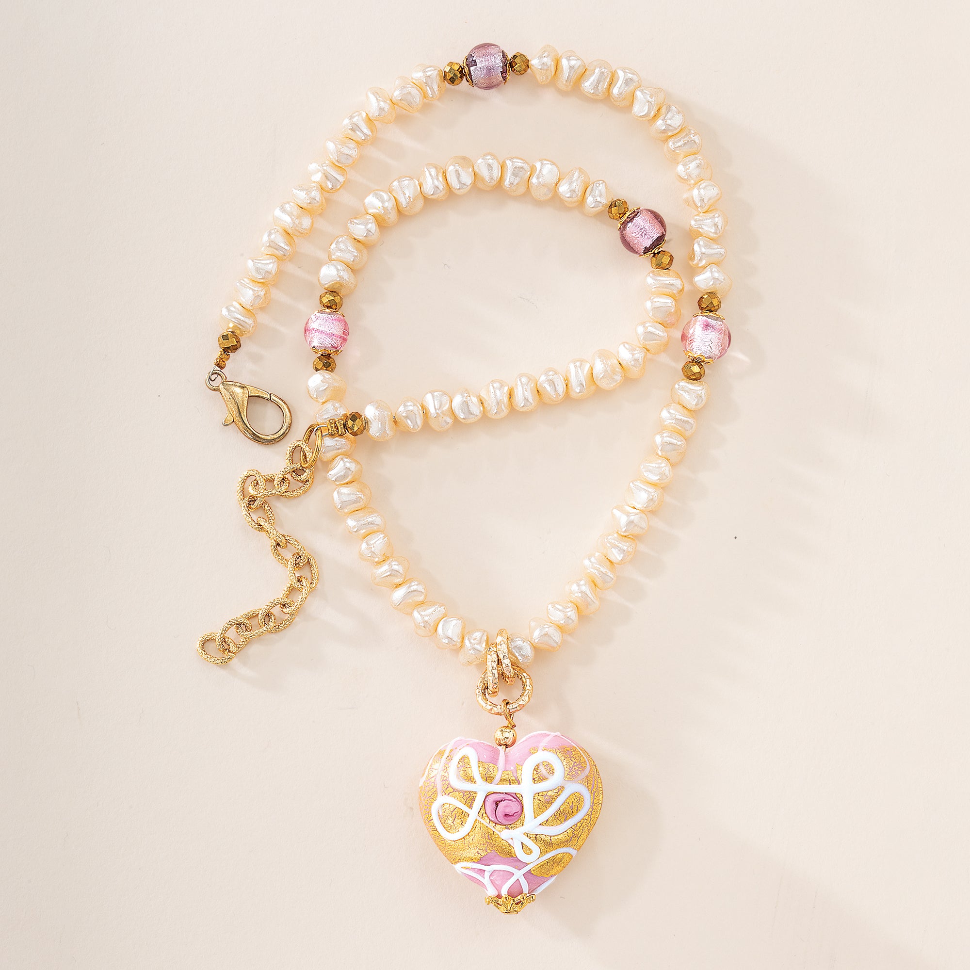 Murano Glass Amore Rosa Necklace