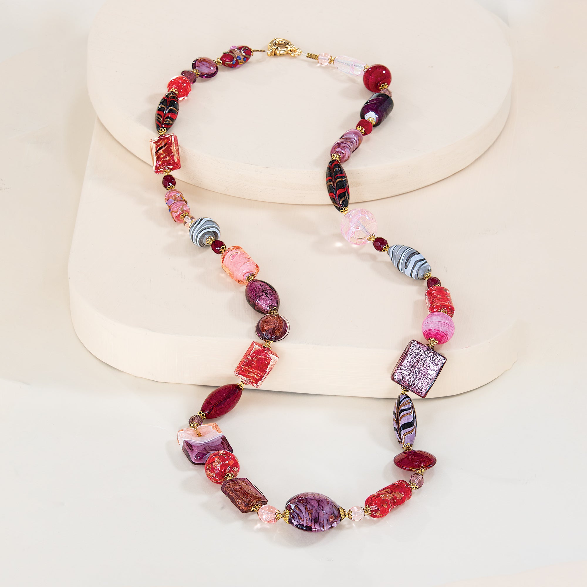 Eclectic Romance Murano Glass Statement Necklace