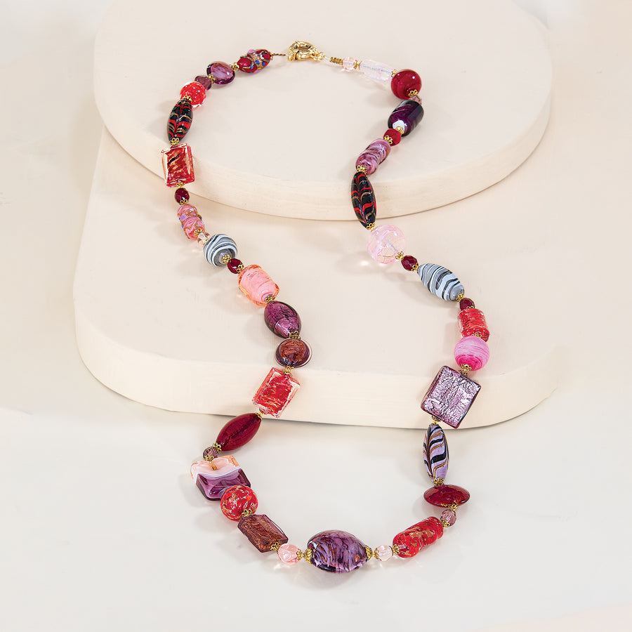 Eclectic Romance Murano Glass Statement Necklace