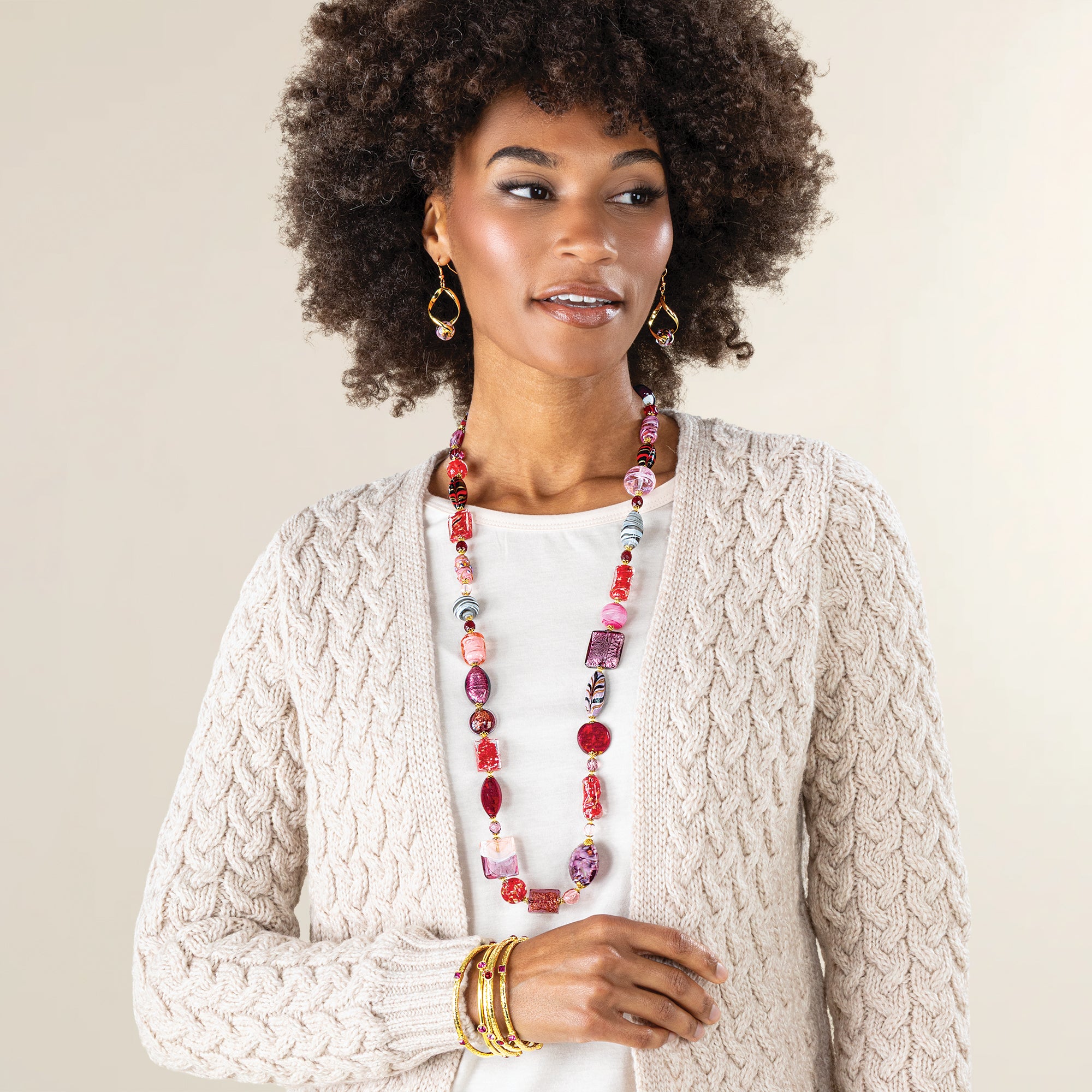 Eclectic Romance Murano Glass Statement Necklace