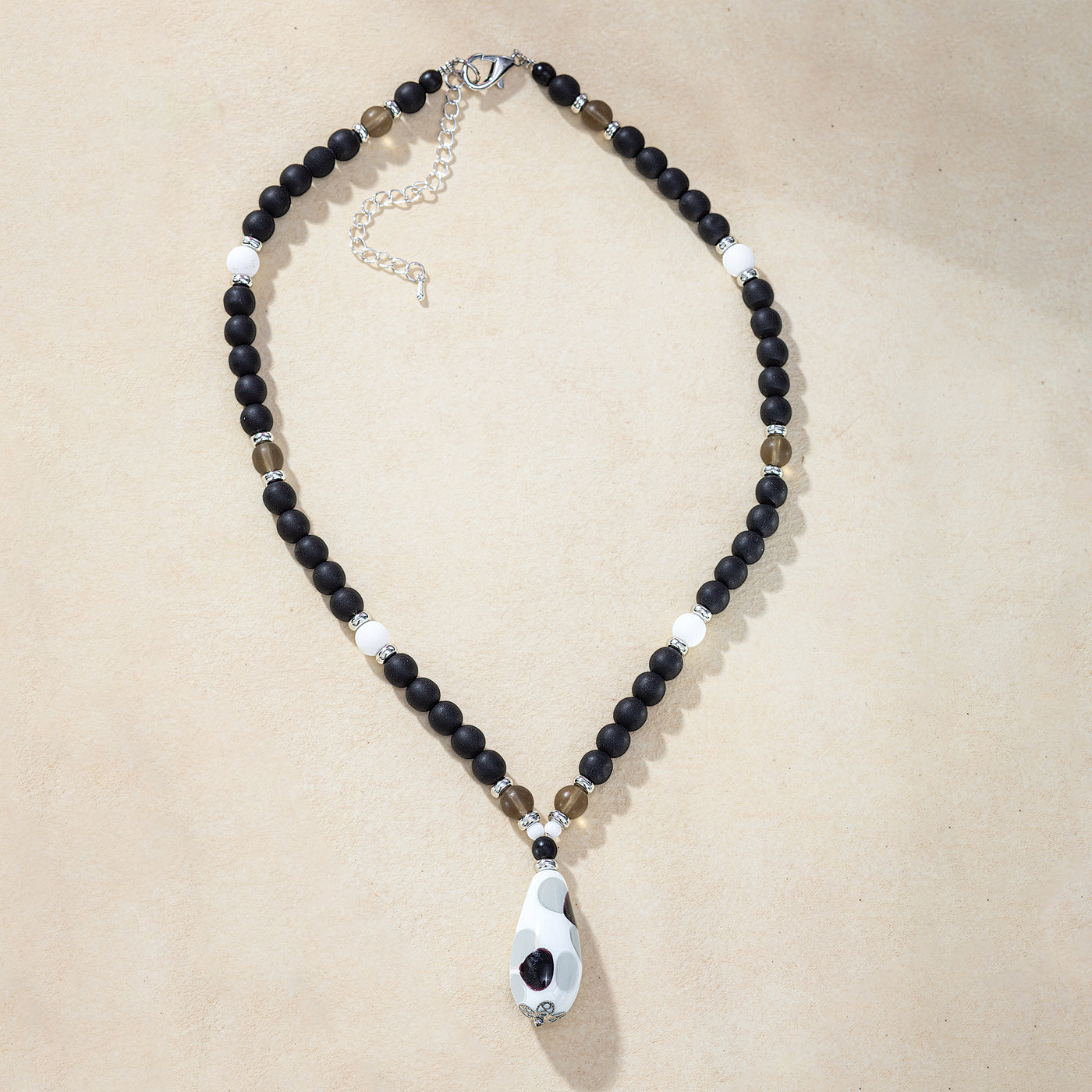 Murano Glass Dotted Teardrop Pendant Necklace