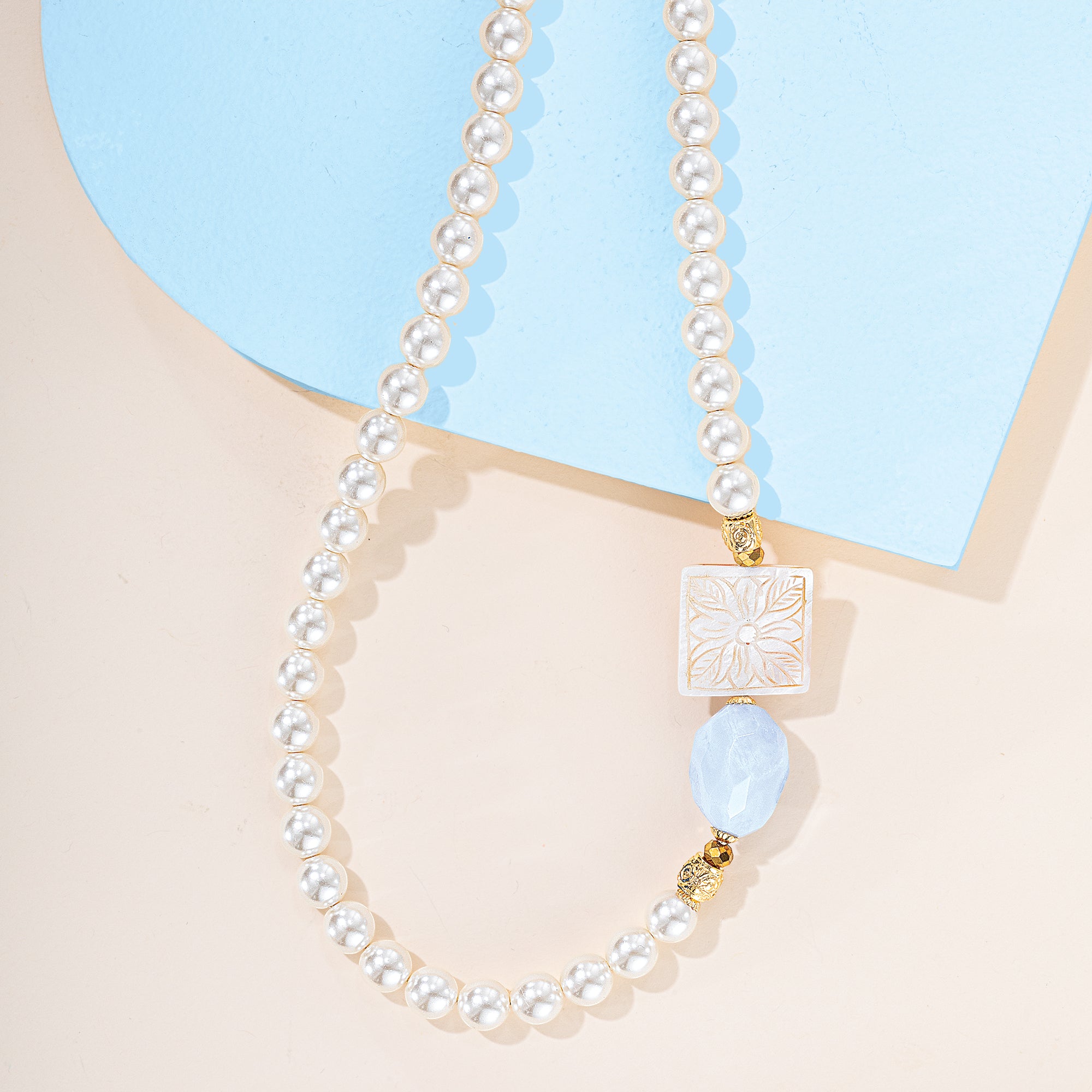 Murano Glass Touches Of Color Pearl Strand Necklace