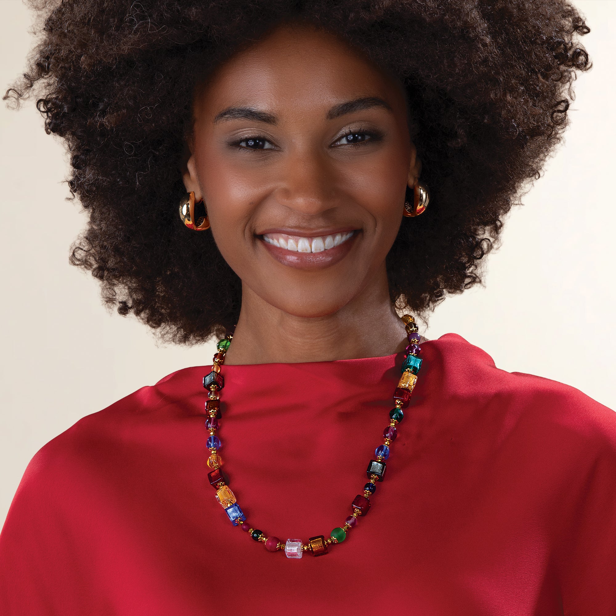 Murano Glass Beaded Mosaic Necklace (Preorder)