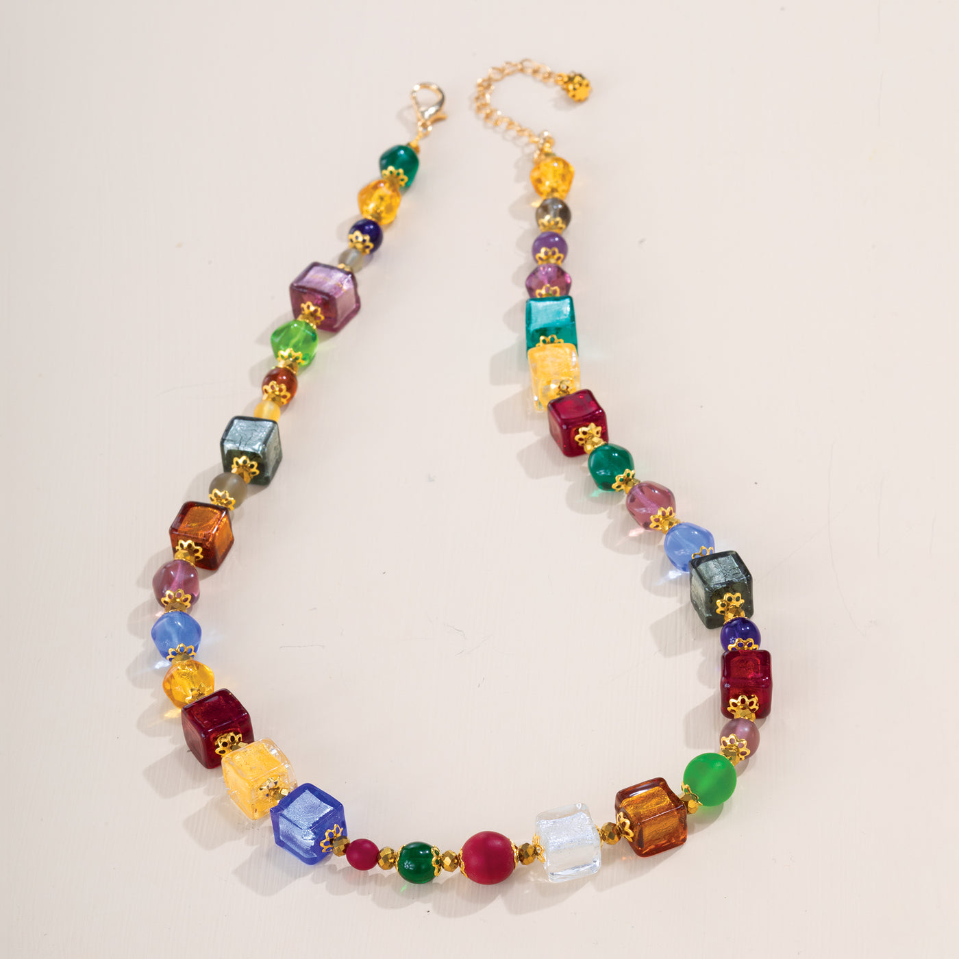 Murano Glass Beaded Mosaic Necklace (Preorder)
