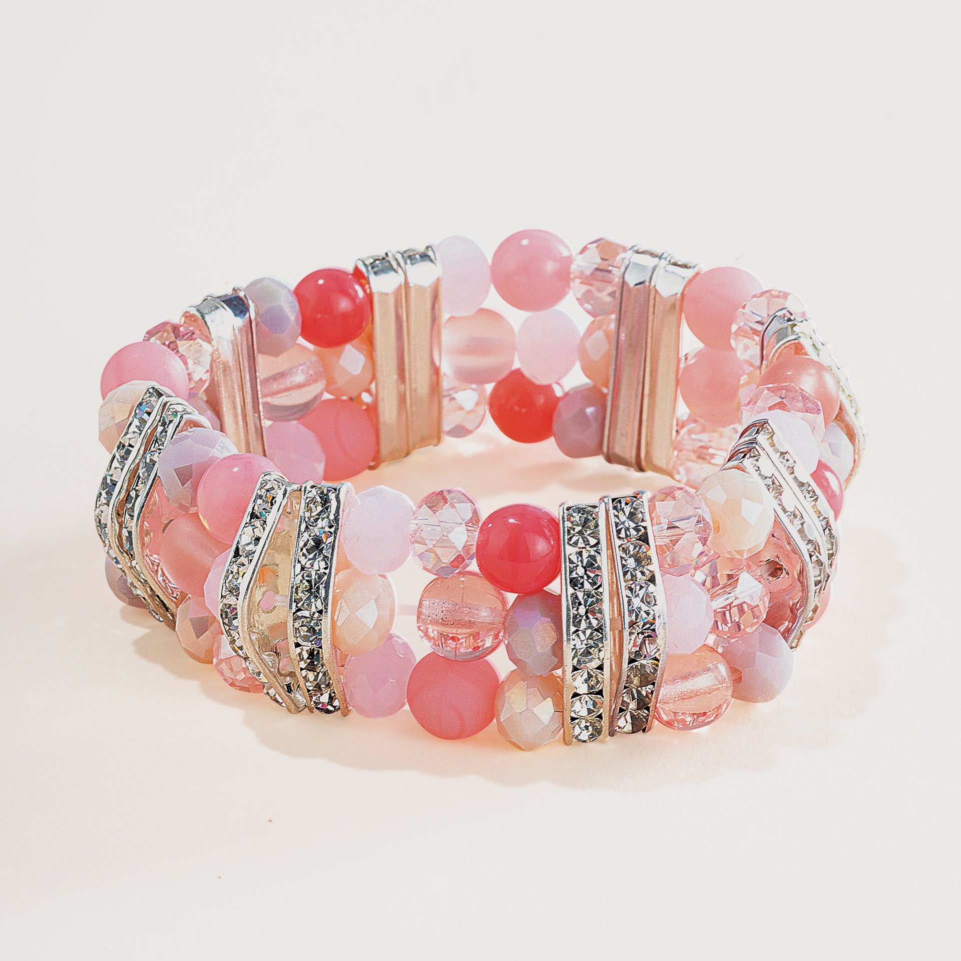 Abstract Murano Glass Bracelet in Soft Pink