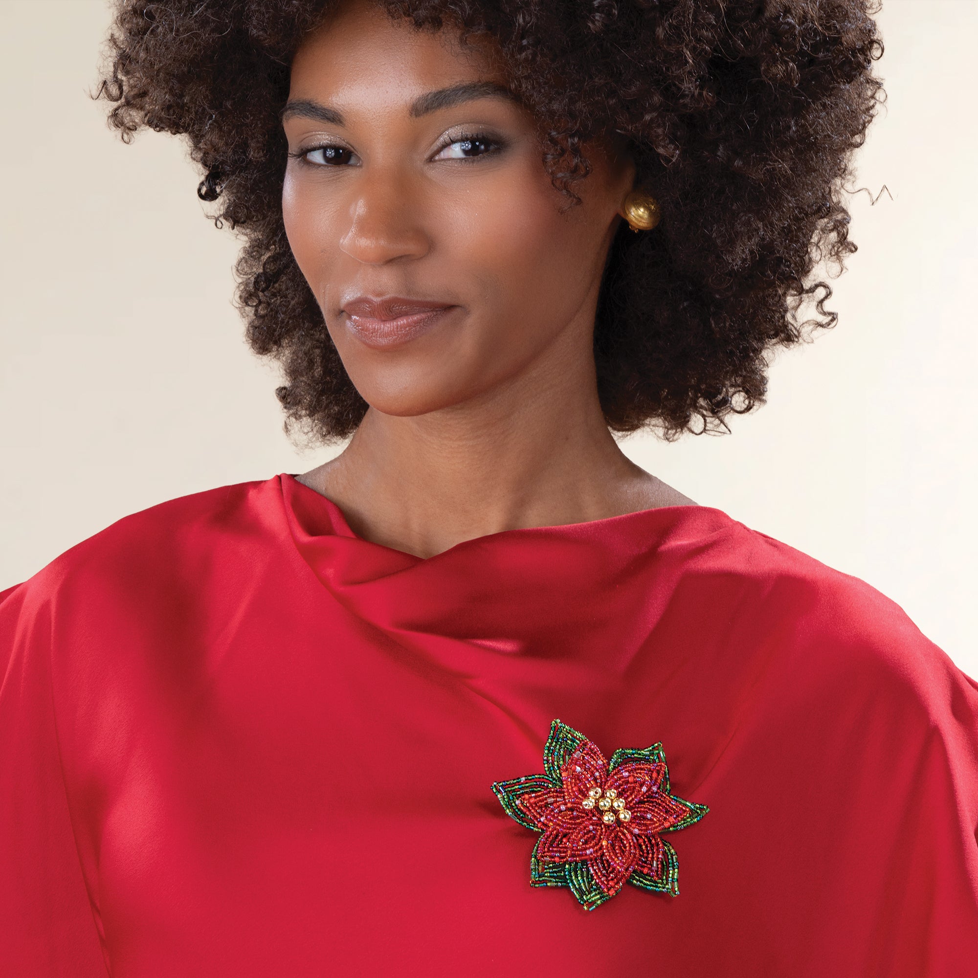 Murano Glass Poinsettia Heirloom Necklace (Preorder)
