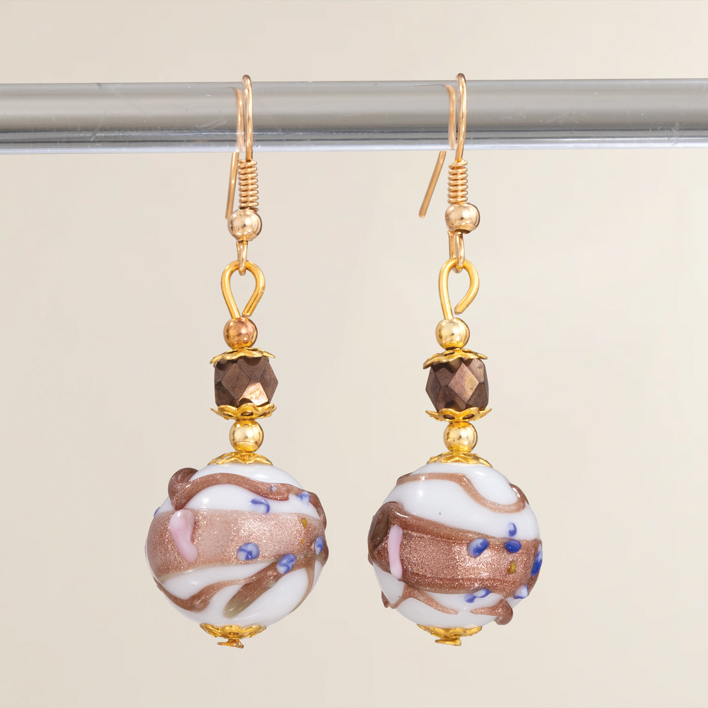 Murano Glass Chic & Shimmering Pink & Purple Earrings (Preorder)