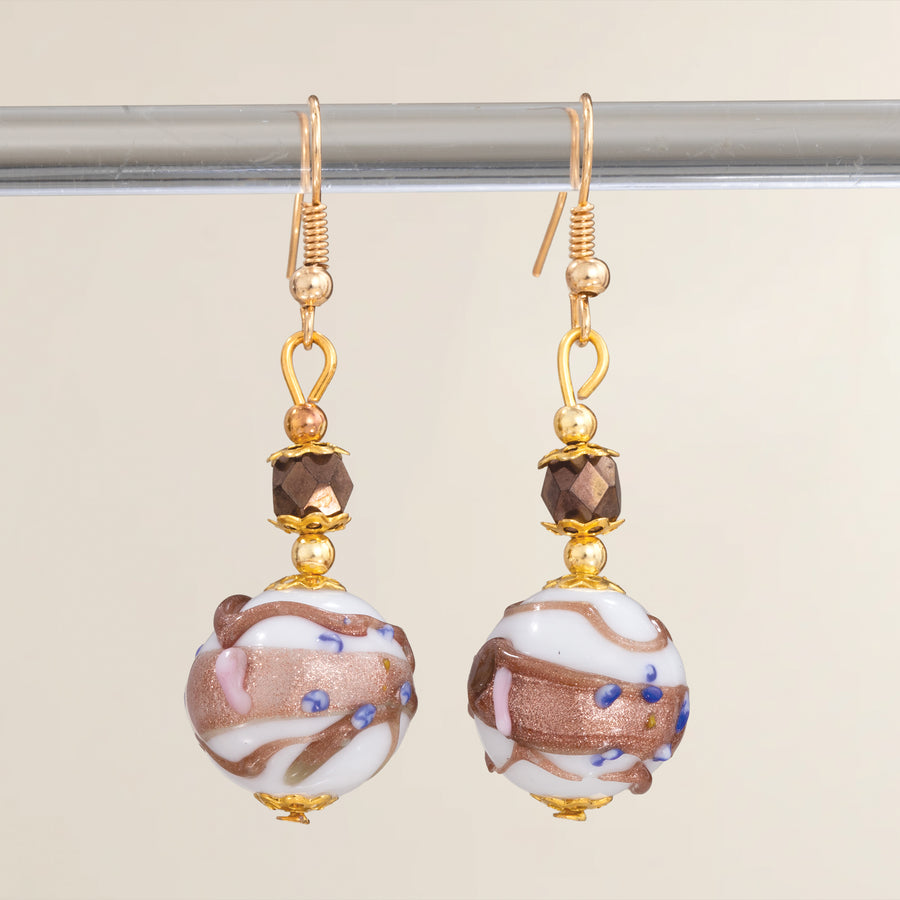 Murano Glass Chic & Shimmering Pink & Purple Earrings