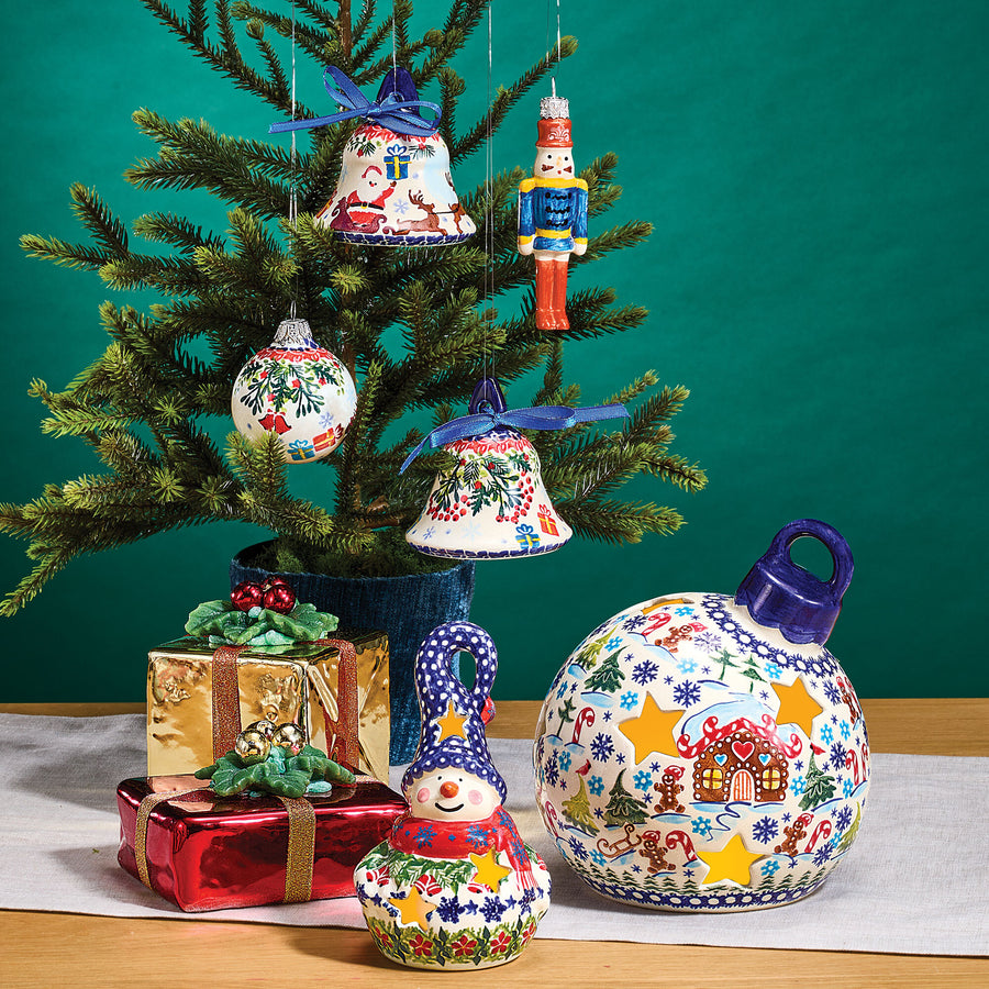 Polish Pottery Gingerbread Village Ornament Luminary