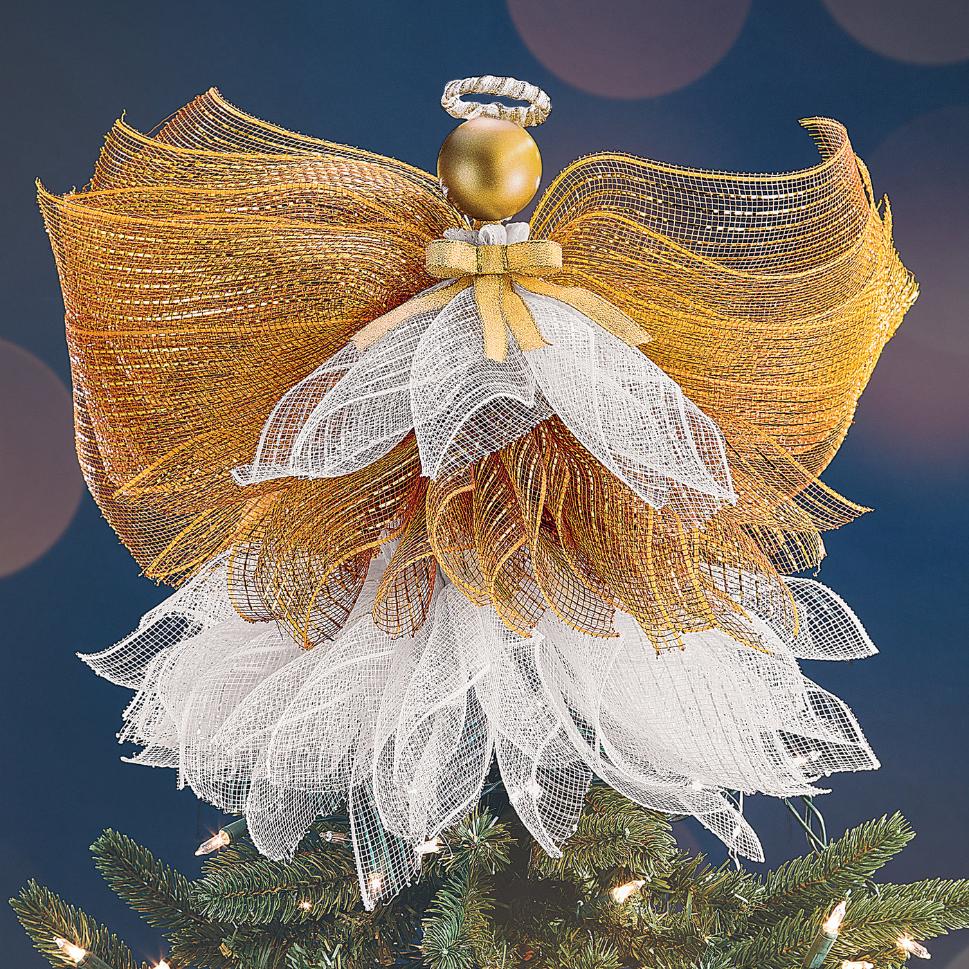 Angelica Sculpted Decorative Angel Tree Topper | Uno Alla Volta
