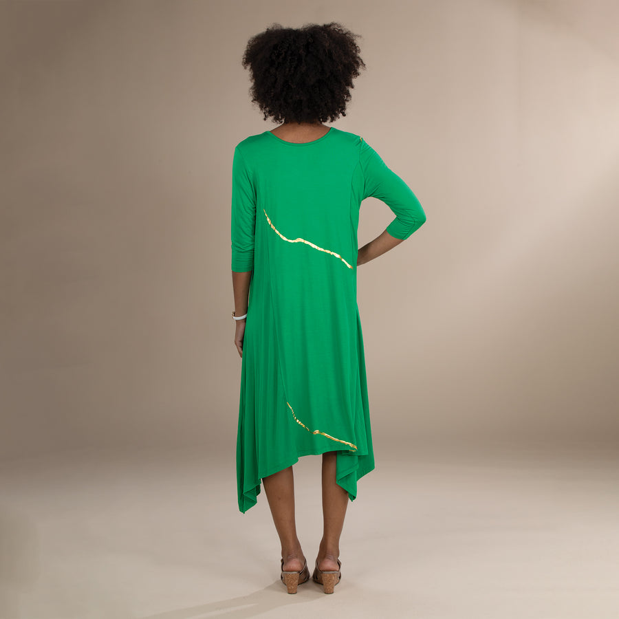Kintsugi Inspired Green Dress