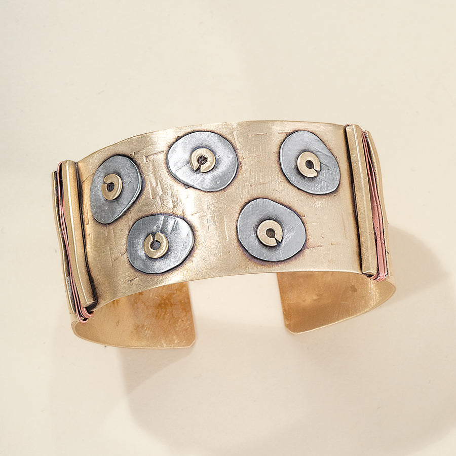 Mixed Metals Lily Pad Cuff